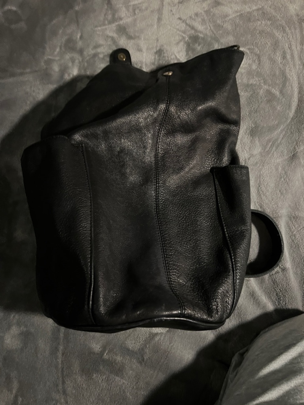 Free People Black Leather Bucket Bag - Picture 6 of 9